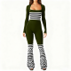 Comfort Wide-Leg Yoga Suit Set - Women's Shaping Outdoor Flare Leg Gym Workout Jumpsuit