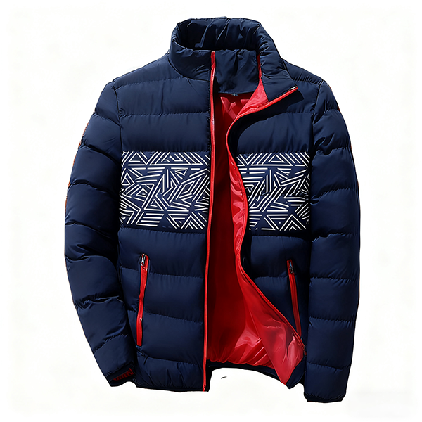 Winter Men's Windproof Warm Coat - Stand Collar Long Sleeve Zipper Multi-Pocket Casual Large Size Outdoor Jacket