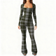 Women's Gym Workout Yoga Suit - Comfort Shaping Outdoor Flare Leg Wide-Leg Jumpsuit